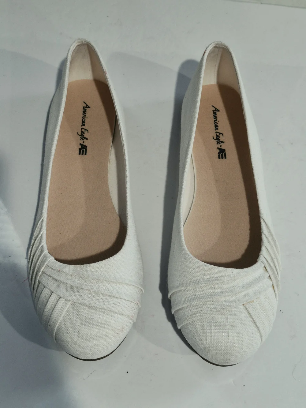 American Eagle Outfitters White Canvas Ballet Flats